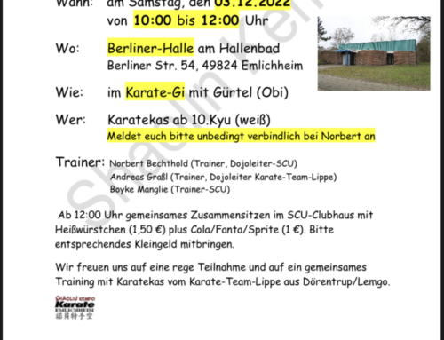 SCU KARATE ZENTRALTRAINING AM 03.12.2022